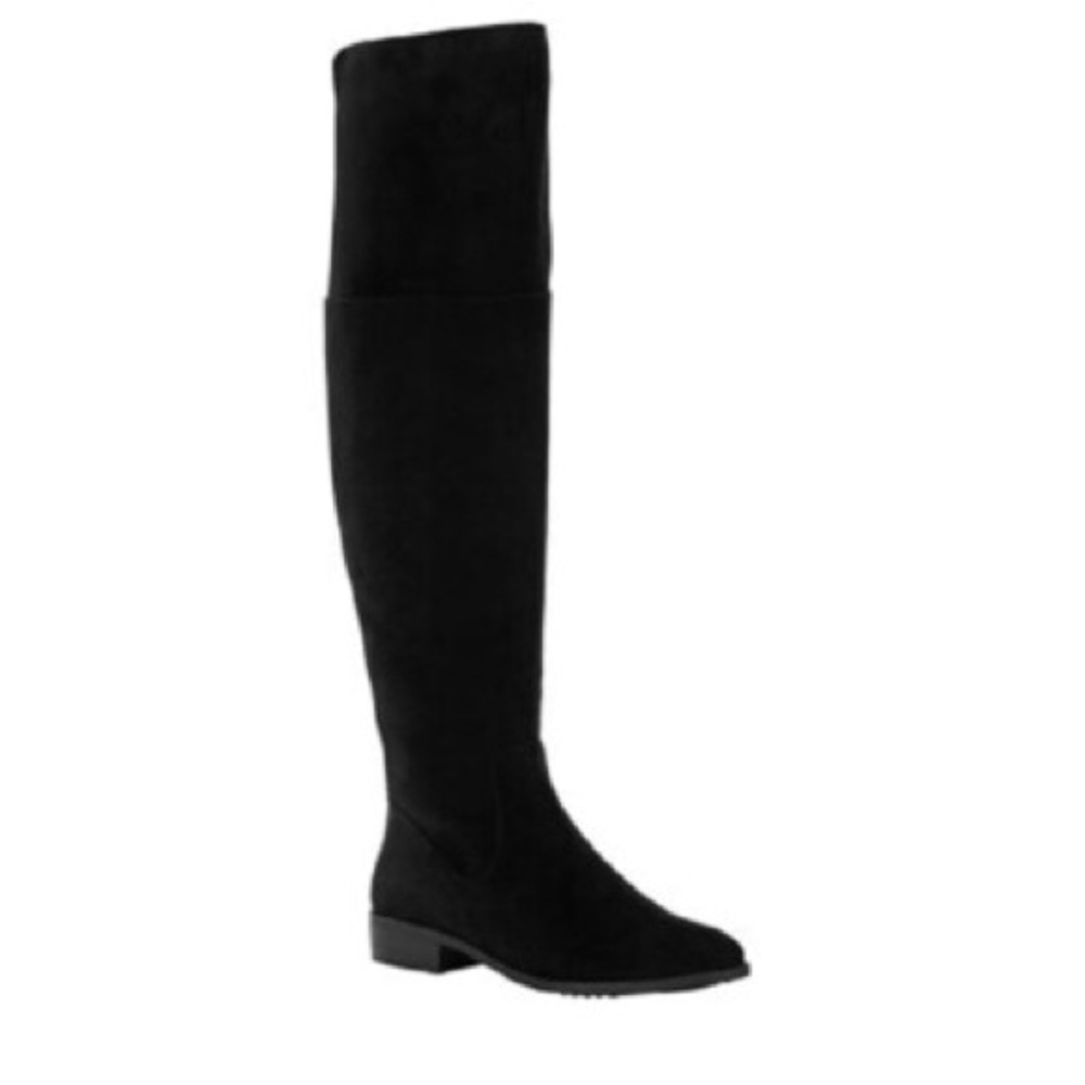 NIB Size 6 Melrose Ave. Over the knee black vegan suede boots